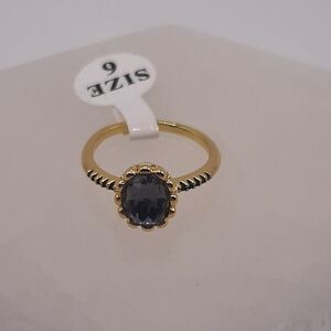 R615 Black an Gold Ring Plated - Fragrant Jewels